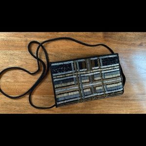Metallic beaded handbag- EUC!!